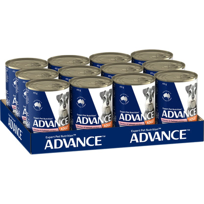 Advance Adult Dog Wet Food Chicken & Salmon with Rice - 12 x 410g