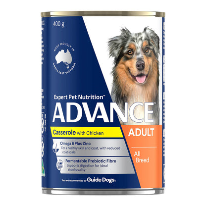 Advance Adult Dog Wet Food Casserole with Chicken - 12 x 400g