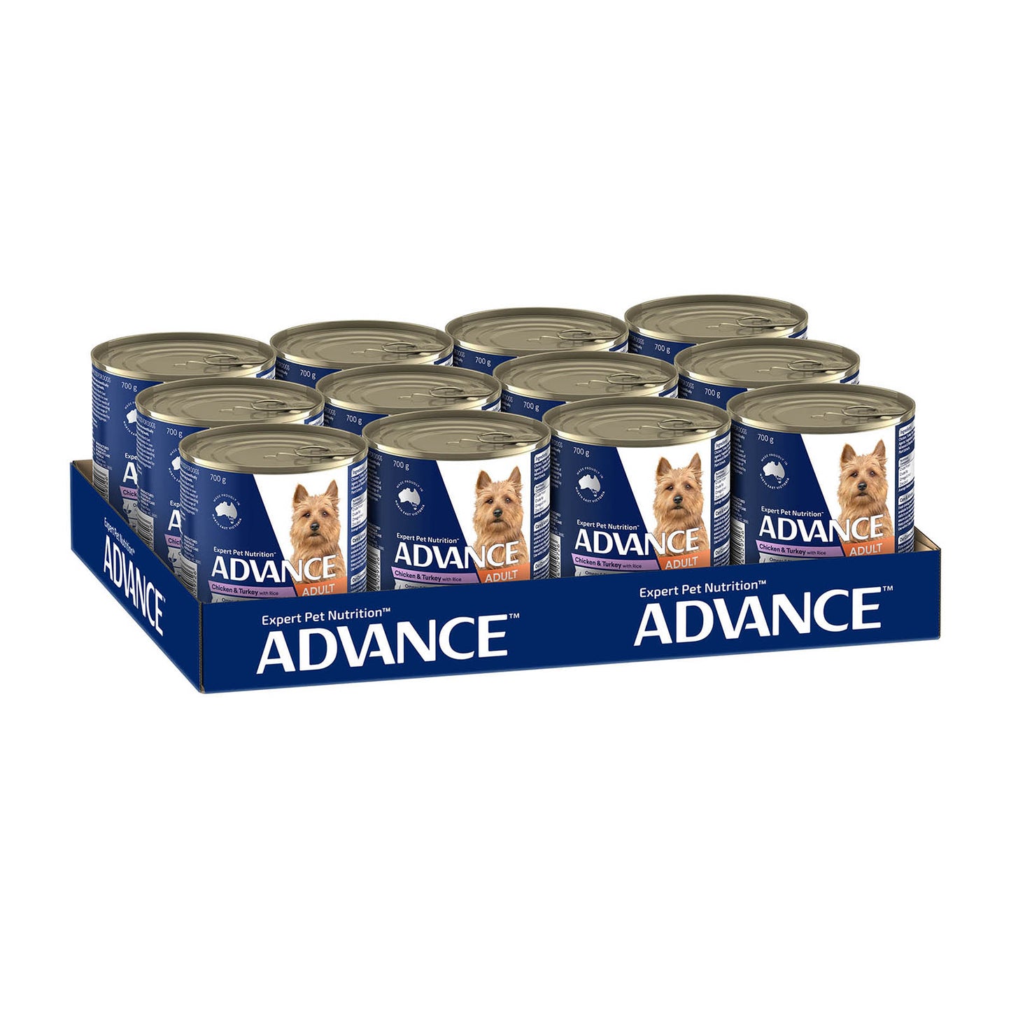 Advance Adult Dog Wet food Chicken & Turkey with Rice - 12 x 700g