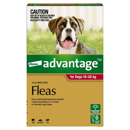 Advantage Spot-On Flea Control for Dogs 10-25kg - 6 pack