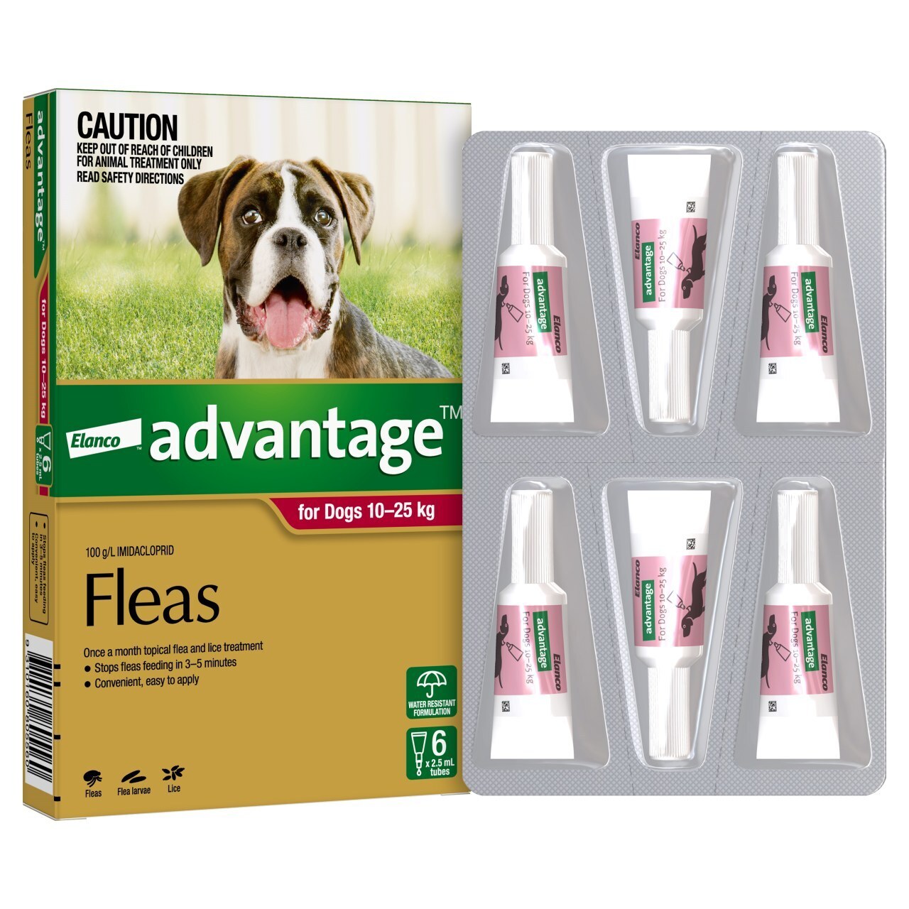 Advantage Spot-On Flea Control for Dogs 10-25kg - 6 pack