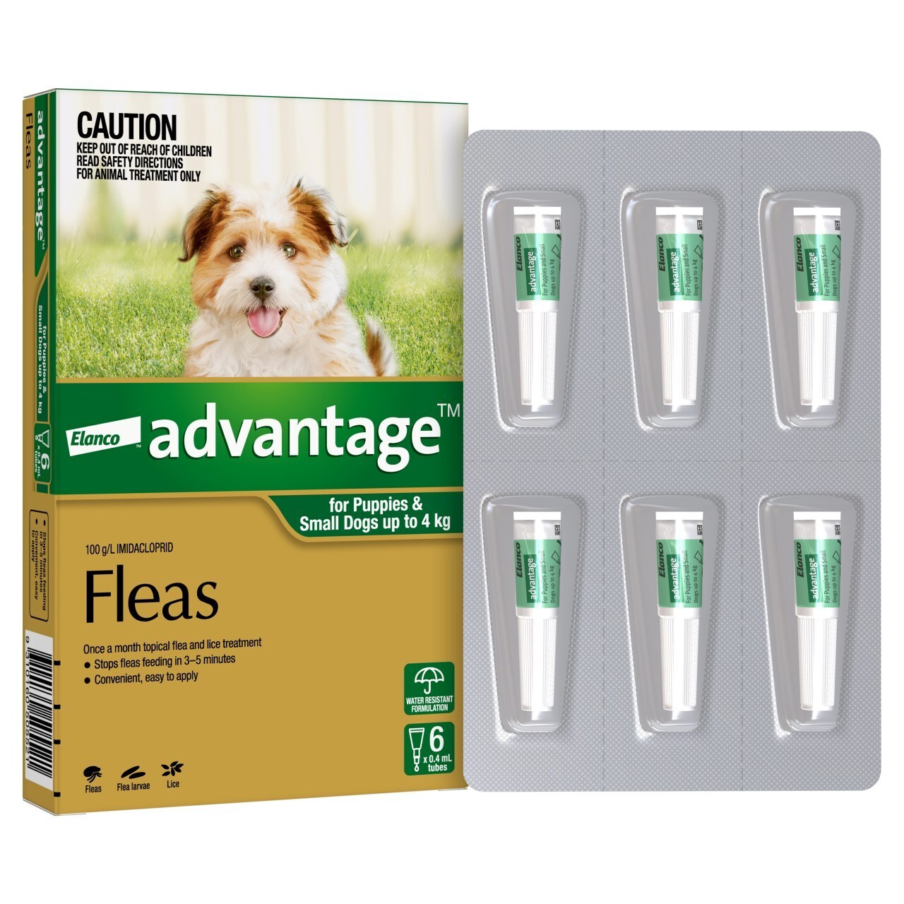 Advantage Spot-On Flea Control for Dogs under 4kg - 6-Pack