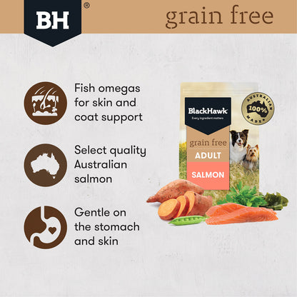 Black Hawk Adult Dog GRAIN FREE Salmon Dry Food