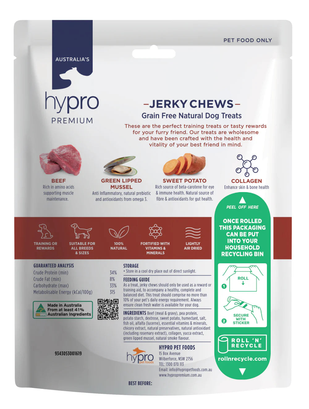 Hypro Premium Jerky Chews - Beef