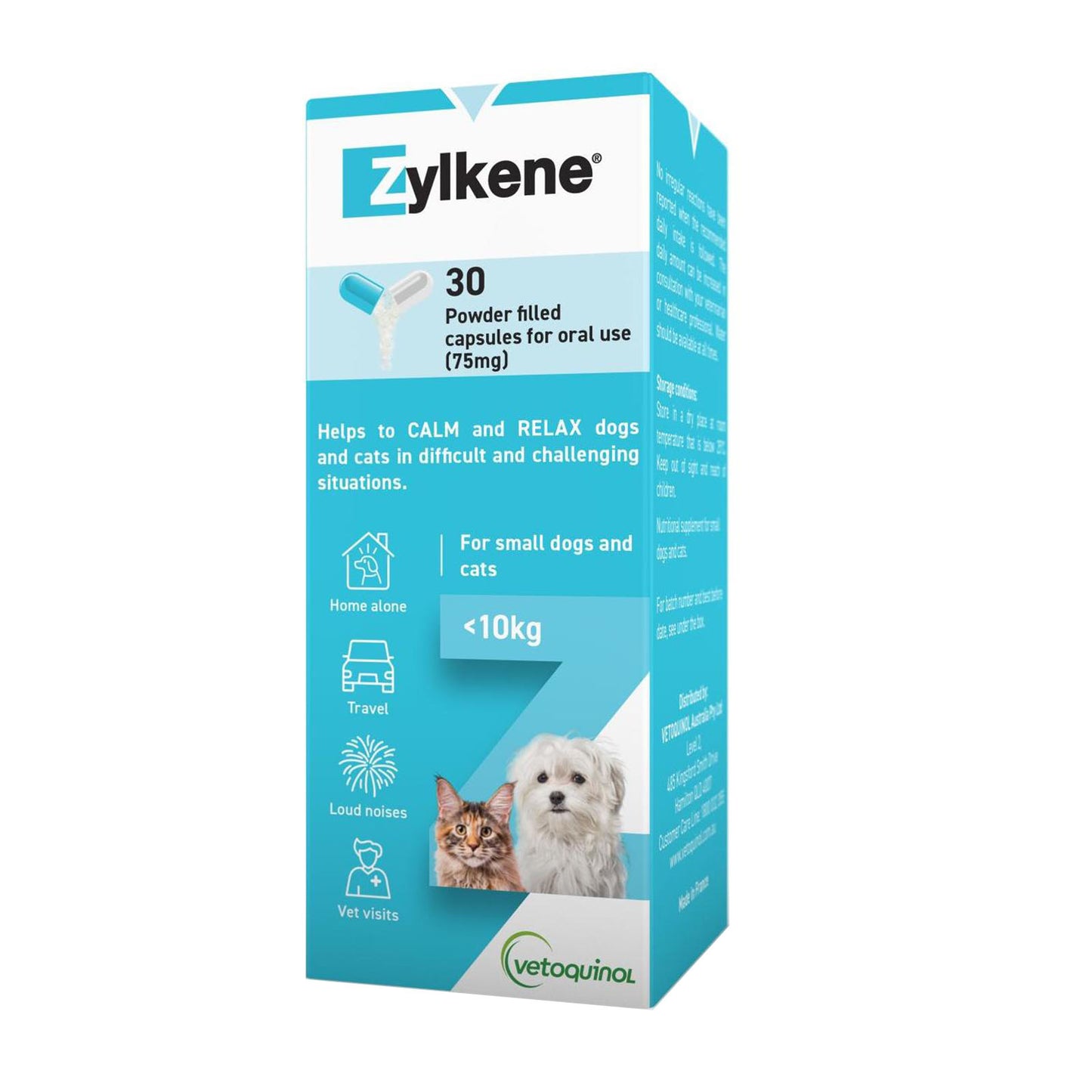 Zylkene Nutritional Supplement for Dogs and Cats - 30 Capsules 75mg