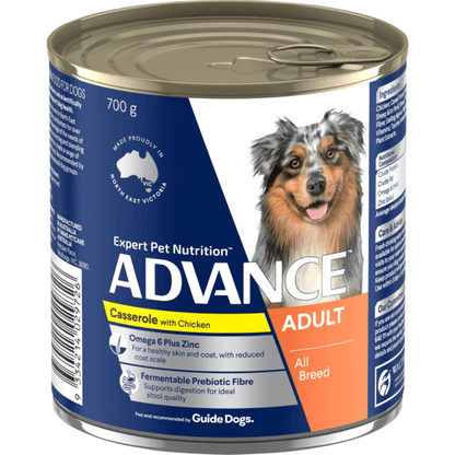 Advance Adult Dog Wet Food Casserole with Chicken - 12 x 700g