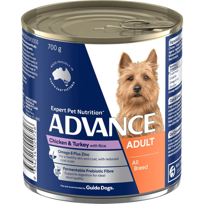 Advance Adult Dog Wet food Chicken & Turkey with Rice - 12 x 700g