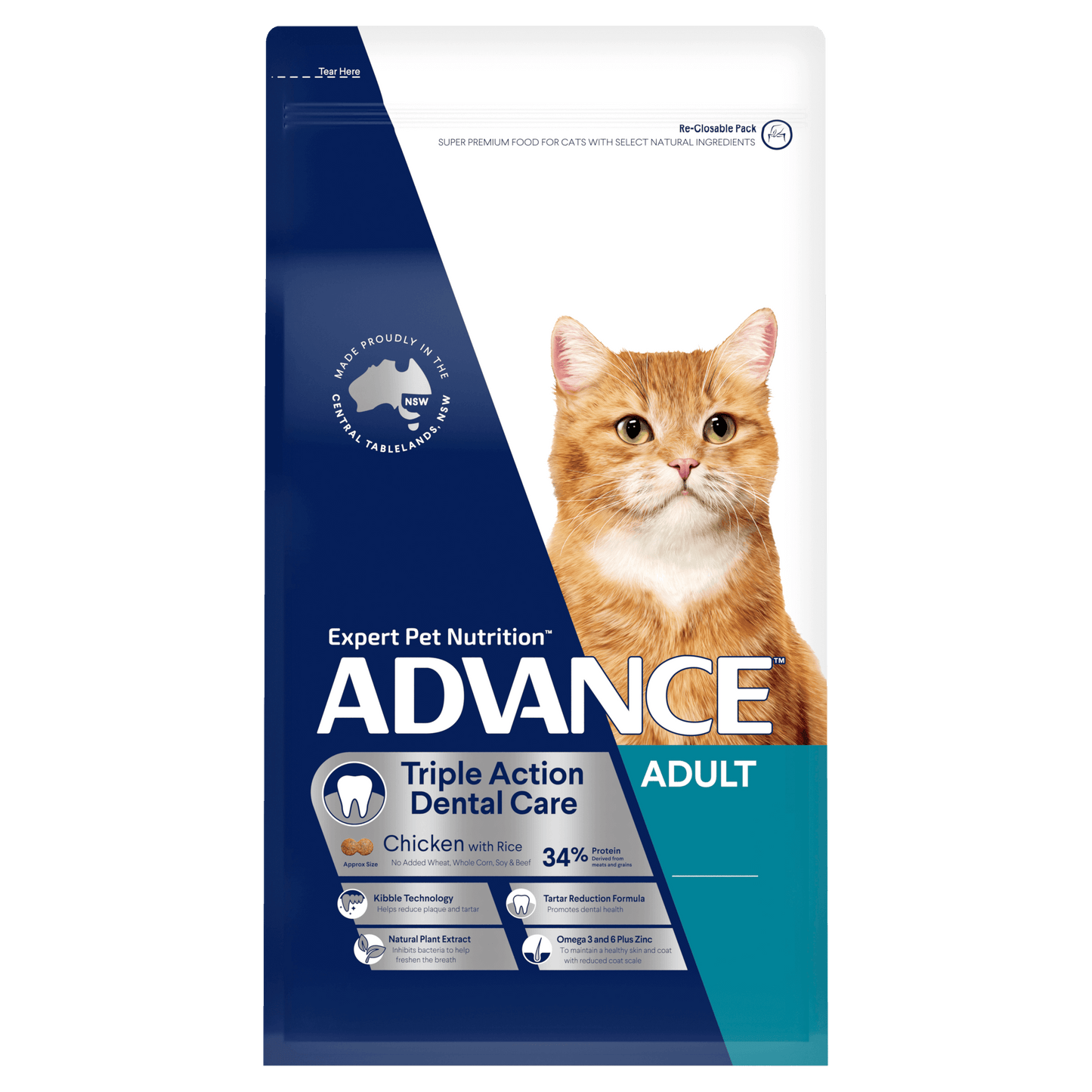 Advance Adult Cat Triple Action Dental Care - Chicken with Rice