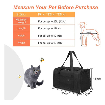 Portable Pet Carrier-L Size (Black)