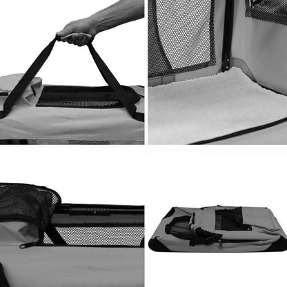 Portable Foldable Pet Carrier-Model 1-XL Size (Grey)