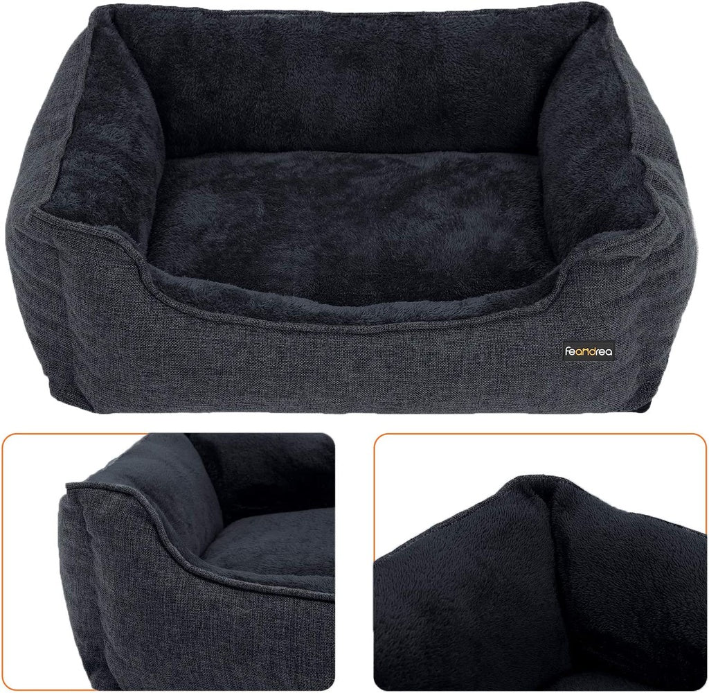 90cm Dog Sofa Bed with Removable Washable Cover Dark Grey