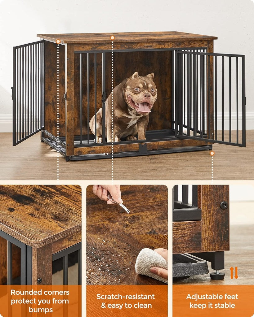 Dog Crate End Table for Medium Dogs up to 32kg Rustic Brown