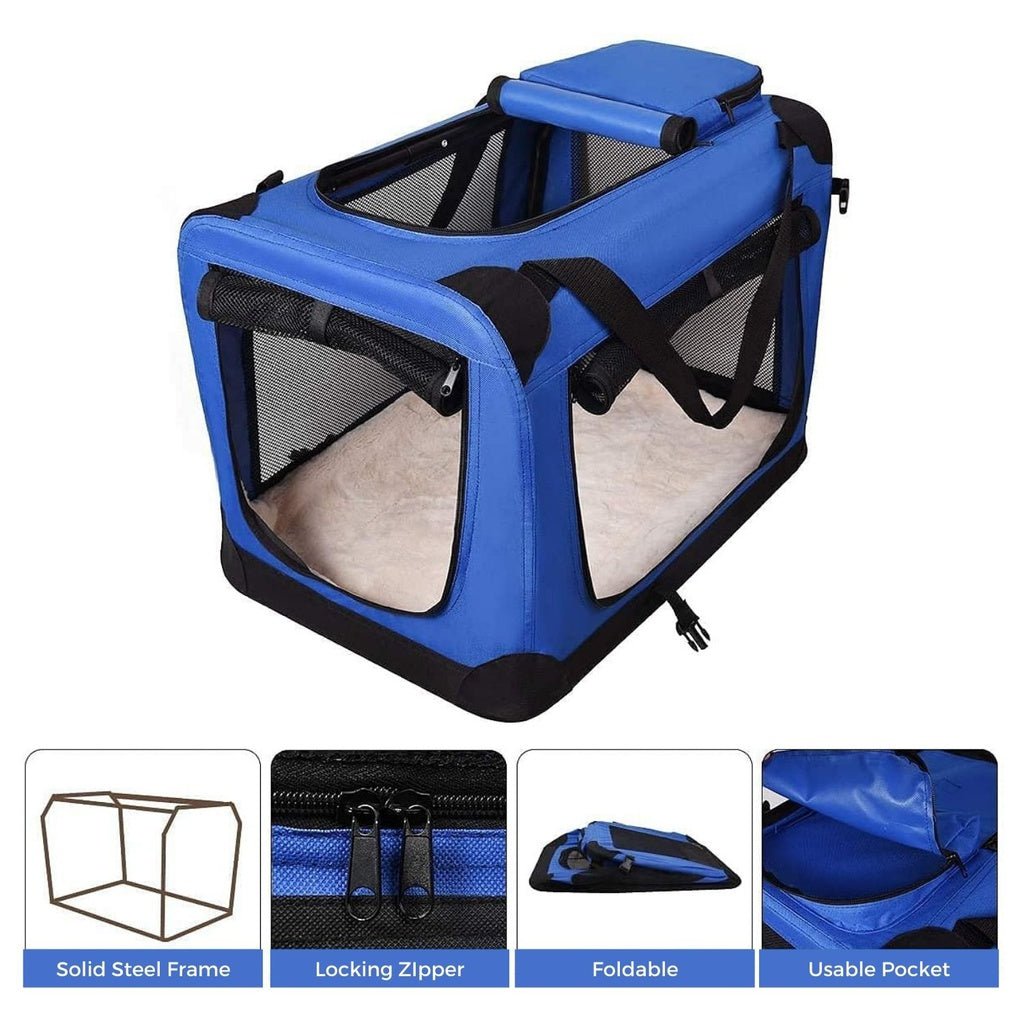 Portable Pet Carrier-Model 1-M Size (Blue)