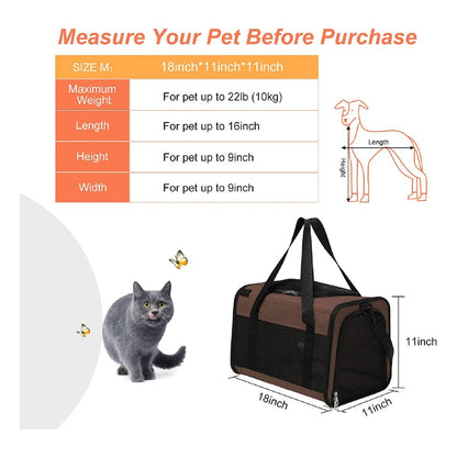 Portable Pet Carrier-M Size (Brown)