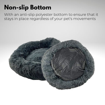 XL 100CM Round Pet Bed (Dark Grey)