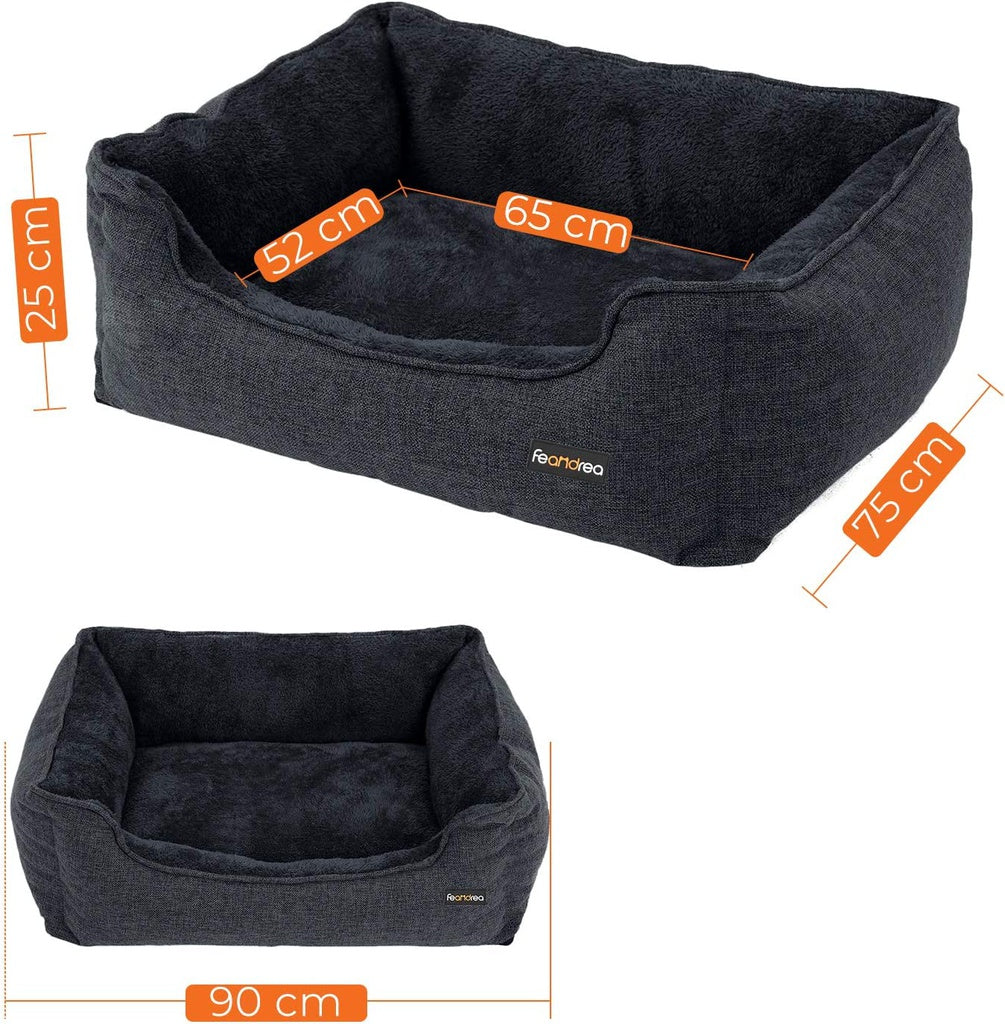 90cm Dog Sofa Bed with Removable Washable Cover Dark Grey