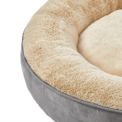 50cm Dog or Cat Sofa Bed Round Shape Fabric Light Grey