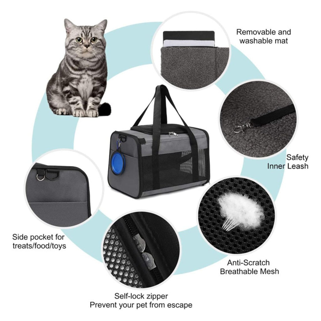 Portable Pet Carrier-M Size (Grey)