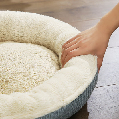 55cm Dog or Cat Sofa Bed Round Shape Fabric Grey