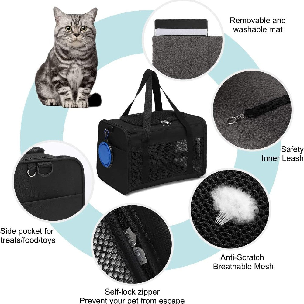 Portable Pet Carrier-M Size (Black)