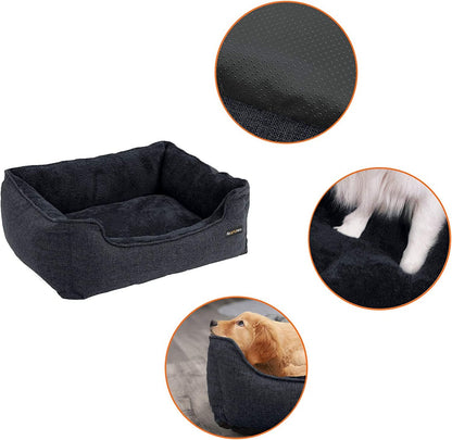 90cm Dog Sofa Bed with Removable Washable Cover Dark Grey