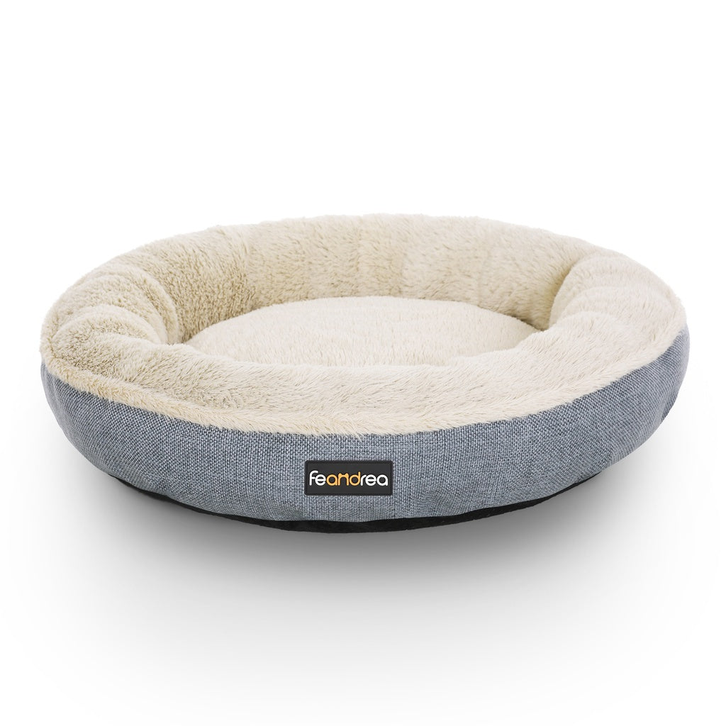 55cm Dog or Cat Sofa Bed Round Shape Fabric Grey