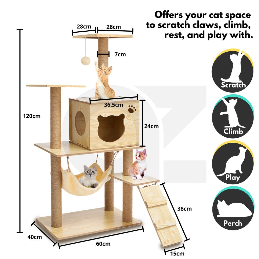 Cat Tree (120cm Wood)