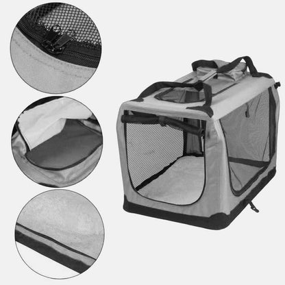 Portable Foldable Pet Carrier-Model 1-XL Size (Grey)