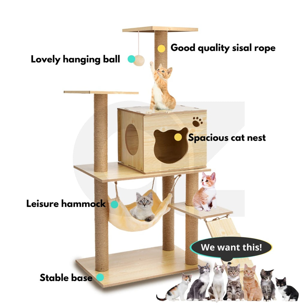 Cat Tree (120cm Wood)