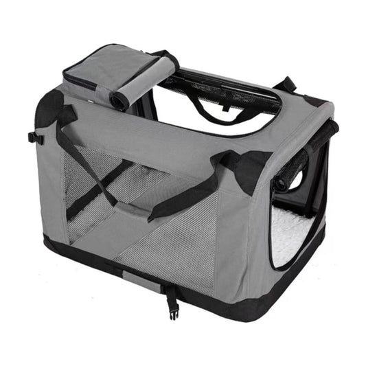 Portable Foldable Pet Carrier-Model 1-XL Size (Grey)