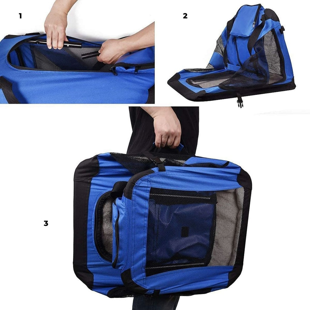 Portable Pet Carrier-Model 1-M Size (Blue)