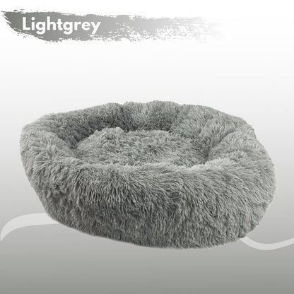 XL 100CM Round Pet Bed (Light Grey)