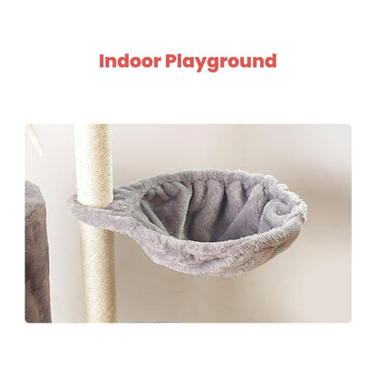 138cm 5 Layer Plush Cat Condo Cat Tree Light Grey