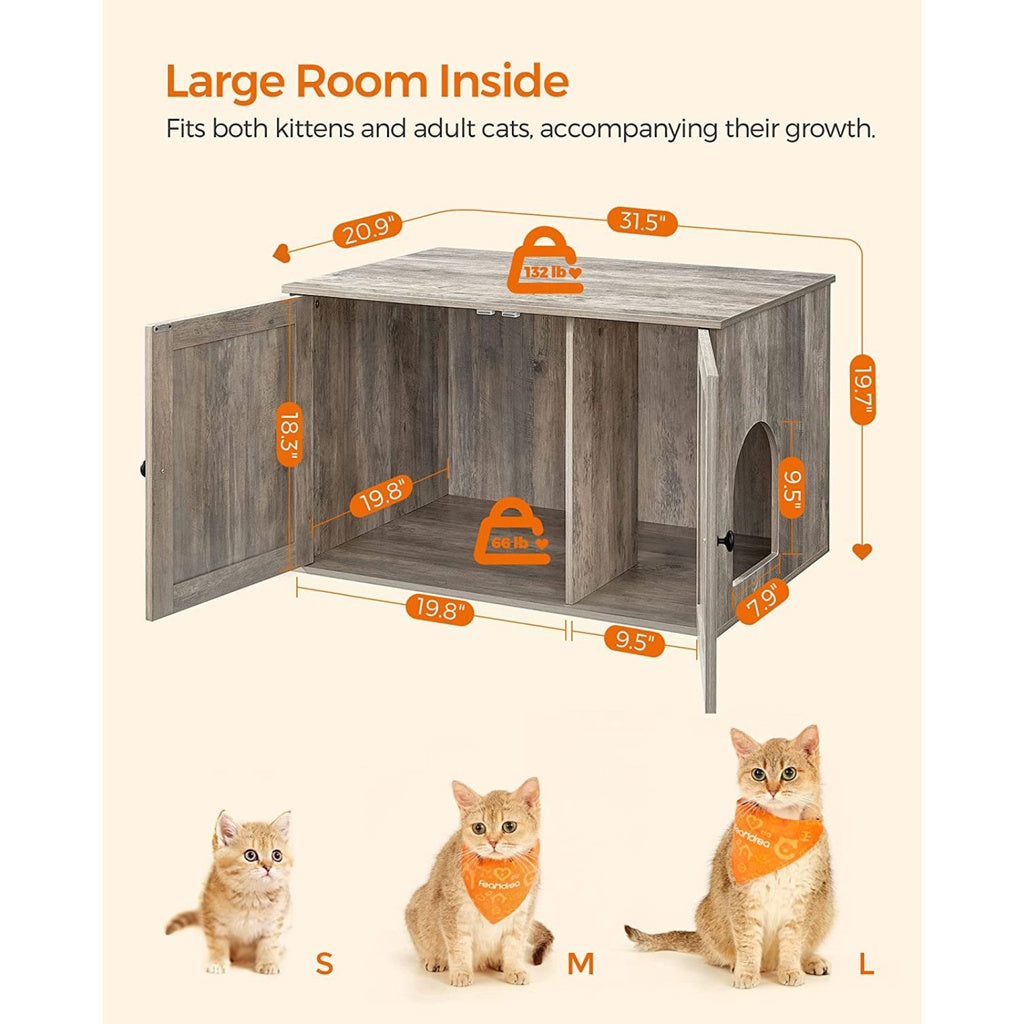 Cat Litter Box Enclosure Greige PCL002G01