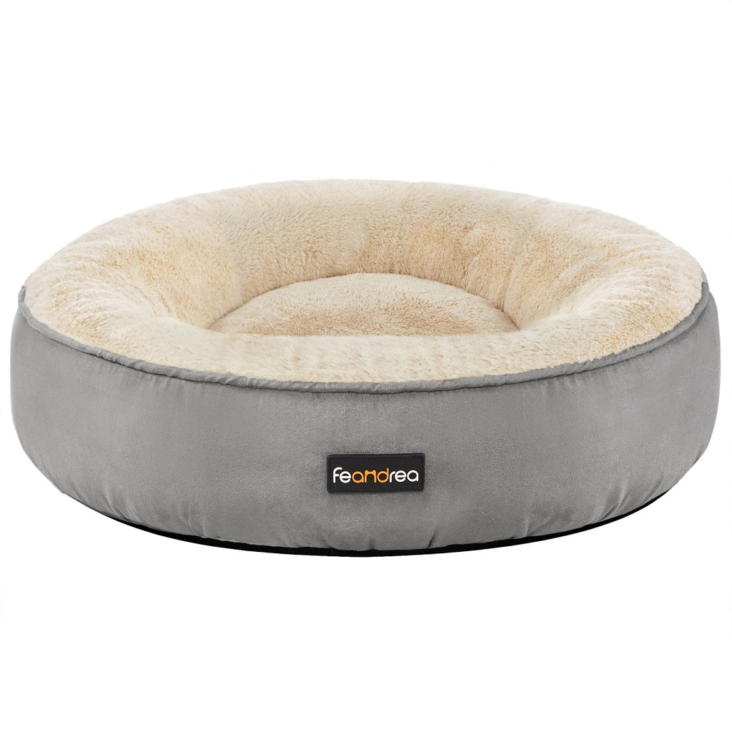 50cm Dog or Cat Sofa Bed Round Shape Fabric Light Grey