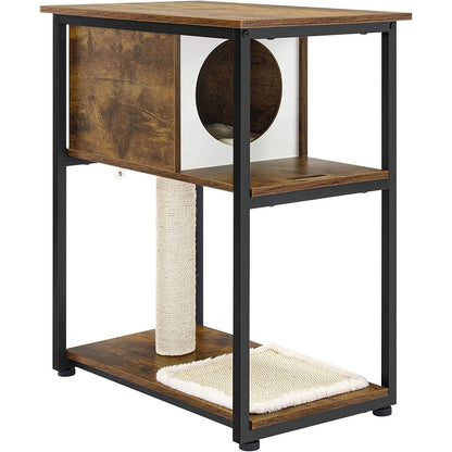 Cat Tree and End Table Rustic Brown PCT111H01