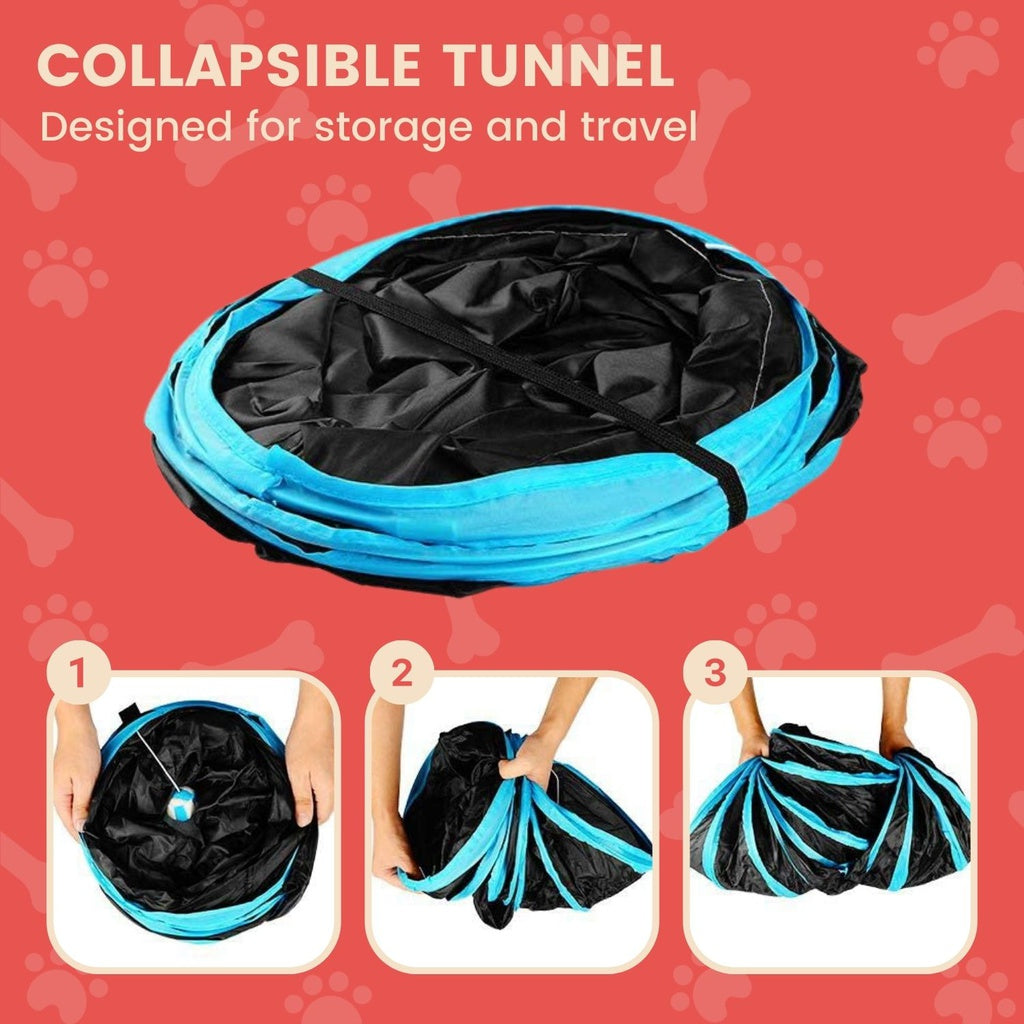 4 Holes Cat Tunnel (Blue)