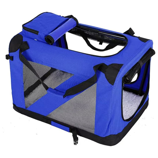 Portable Pet Carrier-Model 1-M Size (Blue)