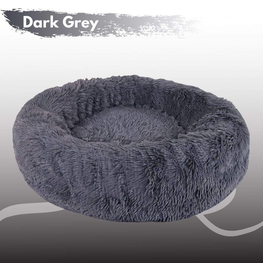 XL 100CM Round Pet Bed (Dark Grey)