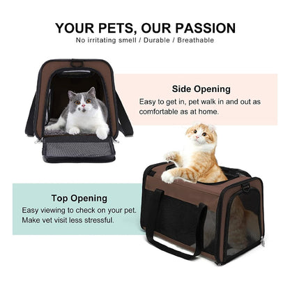 Portable Pet Carrier-L Size (Brown)