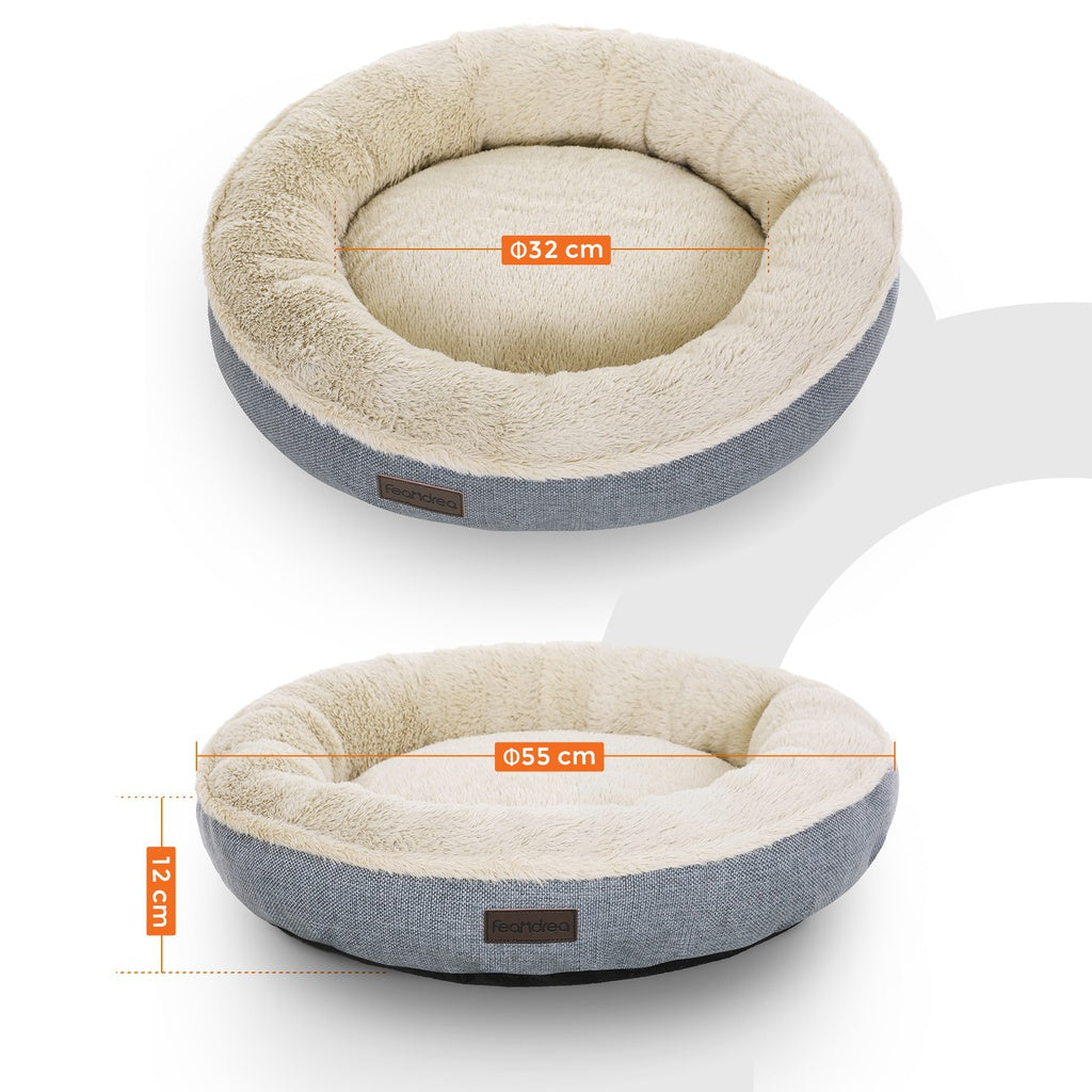 55cm Dog or Cat Sofa Bed Round Shape Fabric Grey