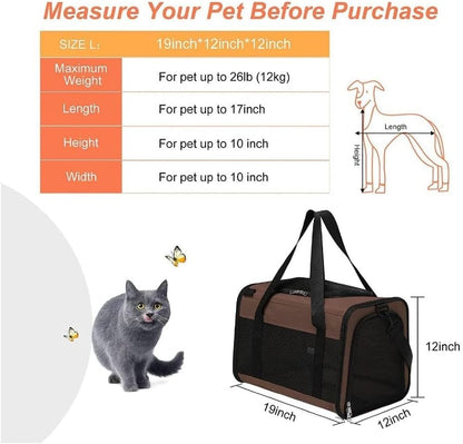 Portable Pet Carrier-L Size (Brown)