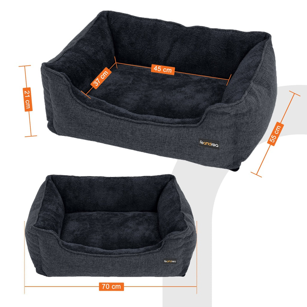 70cm Dog Sofa Bed with Removable Washable Cover Dark Grey