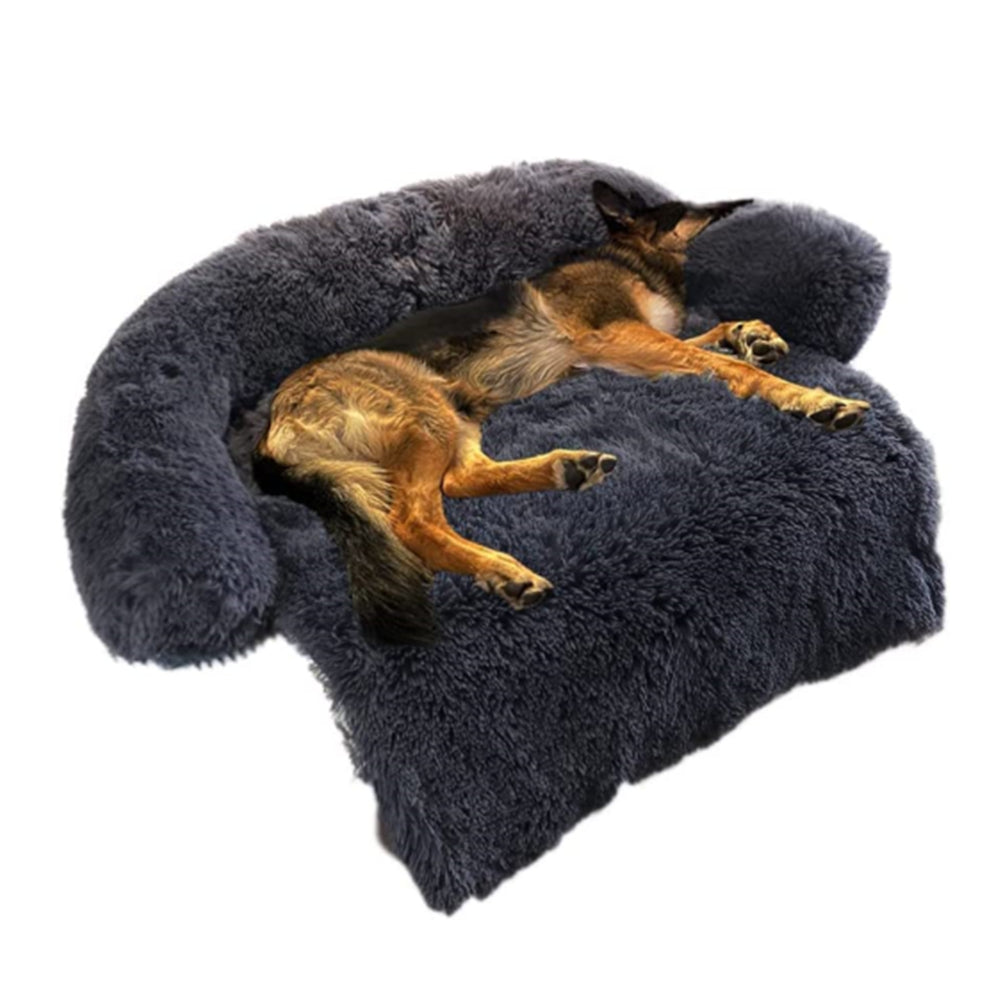 PETSWOL Calming Pet Bed - Fluffy Plush Dog Mat for Comfort and Furniture Protection_1