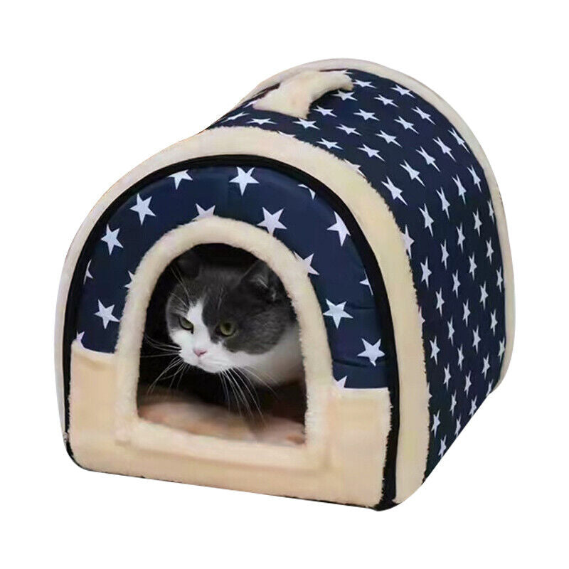 2 in 1 Convertible Pet Bed Warm and Comfortable Igloo-Shaped Pet Cave_0