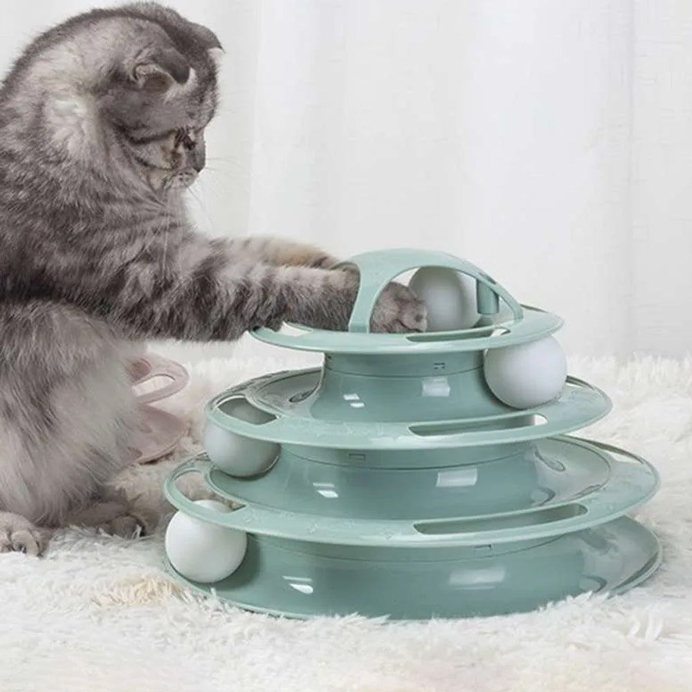 3 Levels Interactive Cat Turntable and Track Ball Training Toy_12