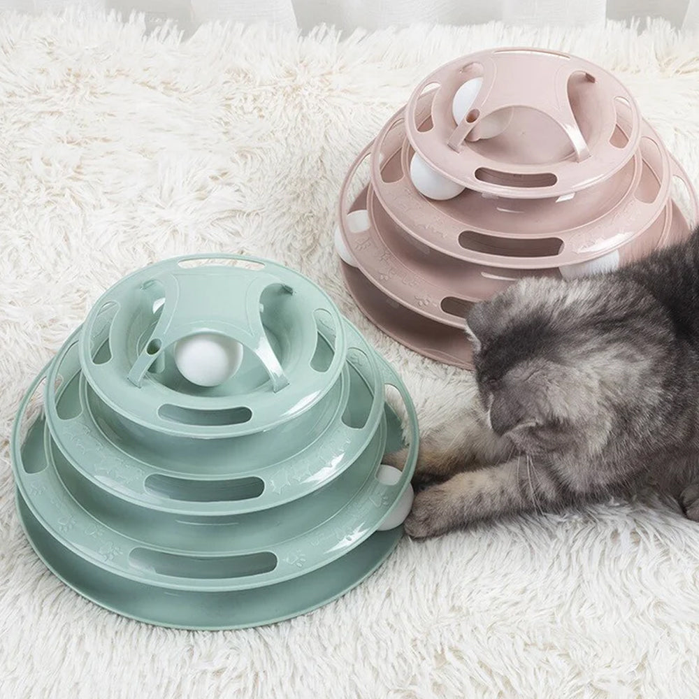 3 Levels Interactive Cat Turntable and Track Ball Training Toy_6