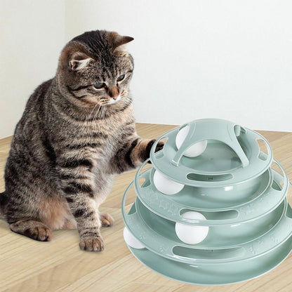 3 Levels Interactive Cat Turntable and Track Ball Training Toy_7