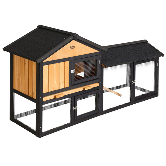 Chicken Coop, Rabbit Hutch, Guinea Pig 165cm x 43cm x 86cm Extra Large Cage Wooden Outdoor