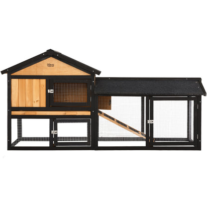 Chicken Coop, Rabbit Hutch, Guinea Pig 165cm x 43cm x 86cm Extra Large Cage Wooden Outdoor